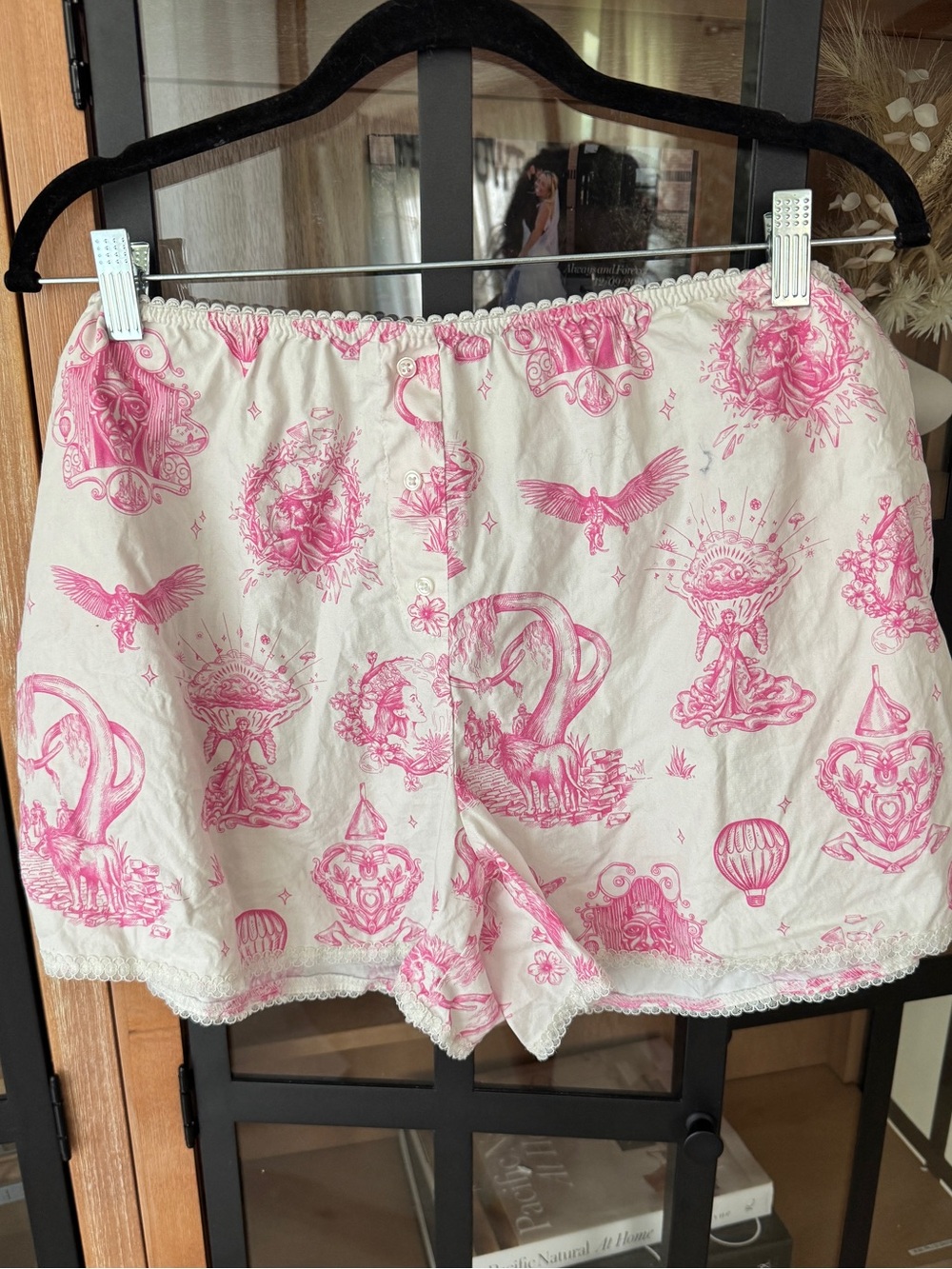 Katie Kime toile wicked print pajamas shorts elastic lace movie wizars of oz
